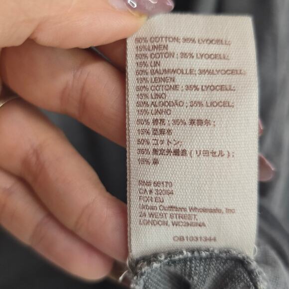 Free People We The Free Tunic Top Cotton Linen Blend Gray Size L - Picture 5 of 8